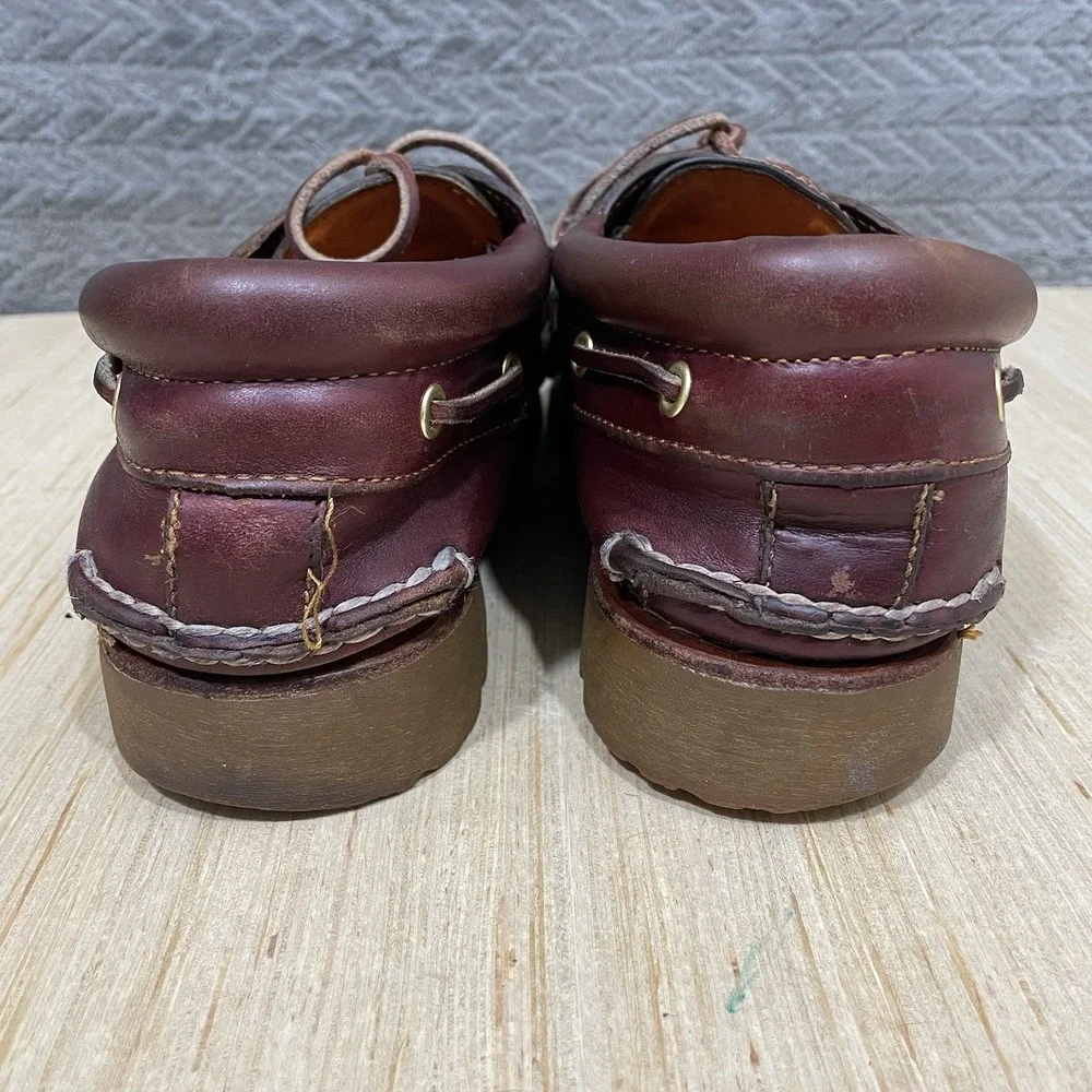 Vtg Timberland Classic Leather Blucher Brown 3 Eye Lug Sole Shoes Mens 10 32026